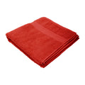 Red - Front - Jassz Premium Heavyweight Plain Bath Towel 70cm x 140cm (550 GSM) (Pack of 2)