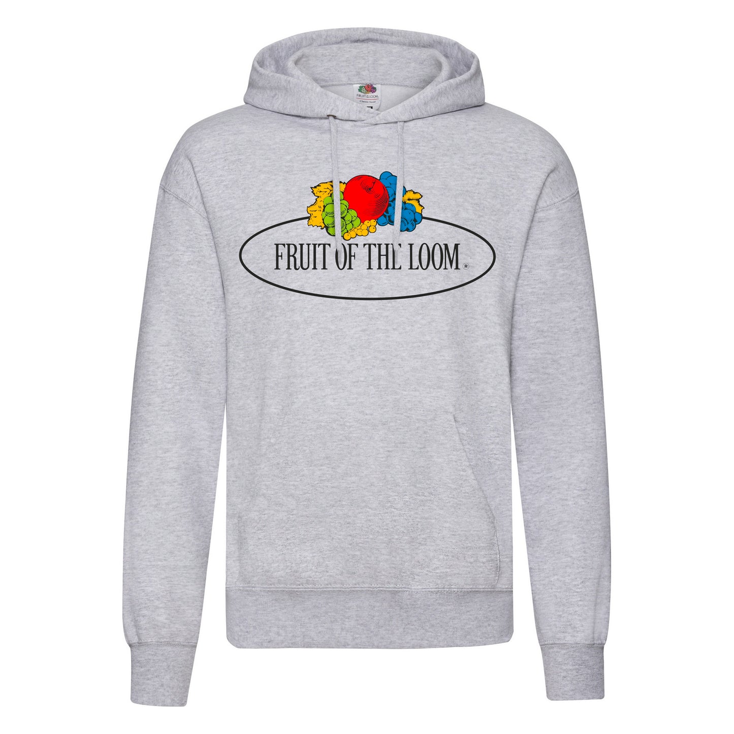 Grey Heather - Front - Fruit of the Loom Mens Vintage Big Logo Heather Hoodie