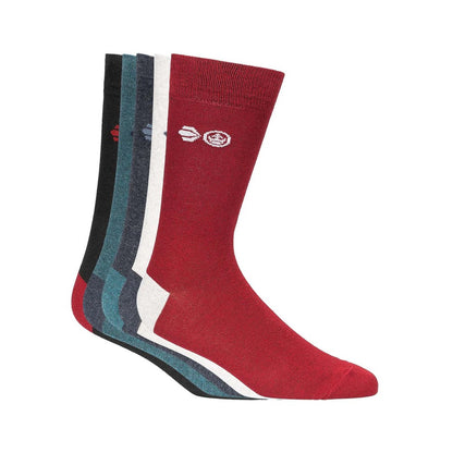 Multicoloured - Front - Crosshatch Mens Burdeal Socks (Pack of 5)