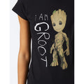 Black-Brown-White - Lifestyle - Guardians Of The Galaxy 2 Womens-Ladies I Am Groot Scribble T-Shirt