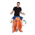 Orange-Blue-Pink - Front - Bristol Novelty Unisex Adults Octopus Piggy Back Costume