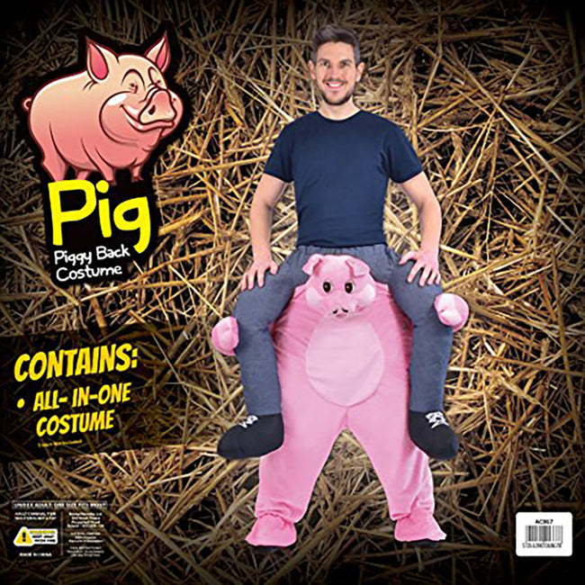 Pink-Navy - Back - Bristol Novelty Unisex Adults Pig Piggy Back Costume