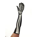 Black-White - Front - Bristol Novelty Unisex Adults Long Skeleton Gloves