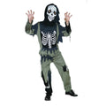 Black-White-Green - Front - Bristol Novelty Childrens-Kids Skeleton Zombie Costume