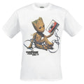 White - Front - Guardians Of The Galaxy 2 Unisex Adult Baby Groot Tape T-Shirt