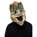 Green-Orange - Front - Jurassic World Pyroraptor Movable jaws Mask