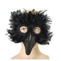 Black - Back - Bristol Novelty Black Bird Feather Eye Mask