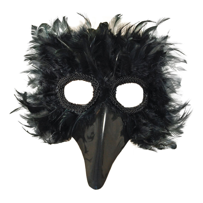 Black - Front - Bristol Novelty Black Bird Feather Eye Mask