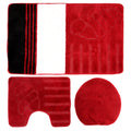 Red-White-Black - Front - Eurobano Three Piece Shell Bathroom Set