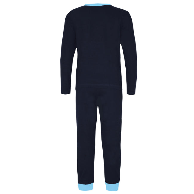 Navy-Sky Blue - Back - Manchester City FC Boys Sublimated Pyjama Set