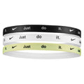 Black-White-Lime Green - Front - Nike Printed Headband (Pack of 3)