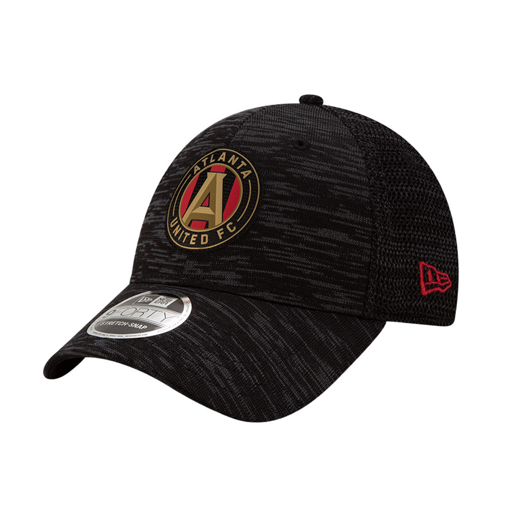 Black-Yellow - Close up - Atlanta Unisex Adult United MLS 9Forty New Era Stretch Cap
