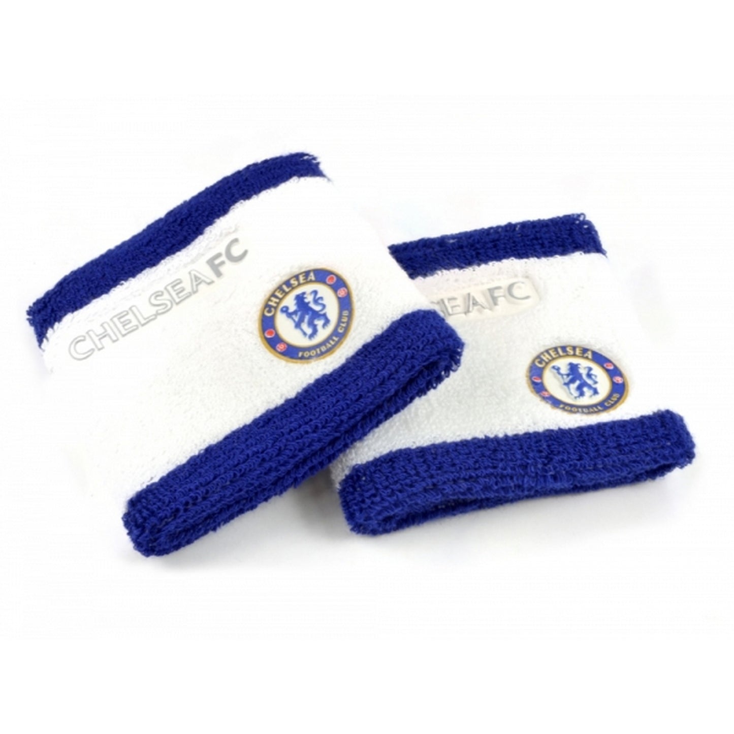 Blue-White - Front - Chelsea FC Official Football Sweatbands (Set Of 2)