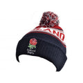 Navy-Red - Front - England RFU Text Knitted Bobble Beanie