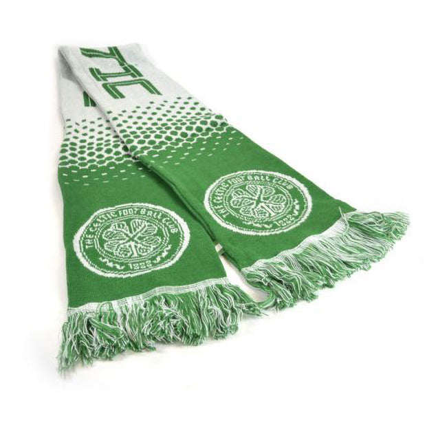 Green-White - Back - Celtic FC Official Football Fade Jacquard Scarf