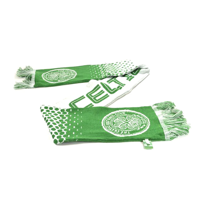 Green-White - Side - Celtic FC Official Football Fade Jacquard Scarf