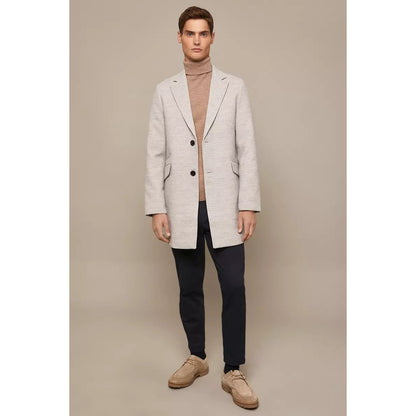 Light Grey - Lifestyle - Burton Mens Wool Effect Overcoat