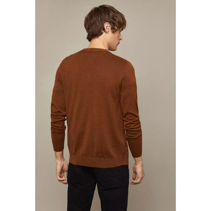 Toffee - Back - Burton Mens 1904 Merino Blend Cardigan