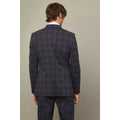 Burgundy - Back - Burton Mens Checked Single-Breasted Skinny Suit Jacket