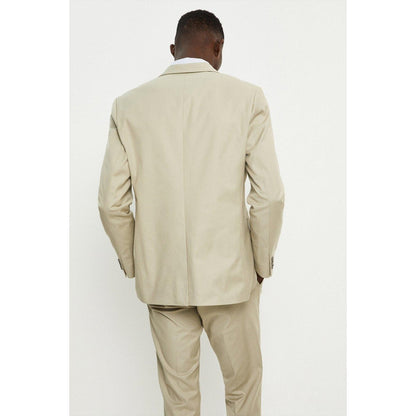 Khaki - Back - Burton Mens Stretch Slim Suit Jacket