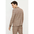 Red - Back - Burton Mens Pow Checked Double-Breasted Skinny Suit Jacket