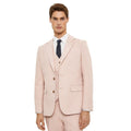 Pink - Front - Burton Mens Harry brown Herringbone Tweed Slim Suit Jacket