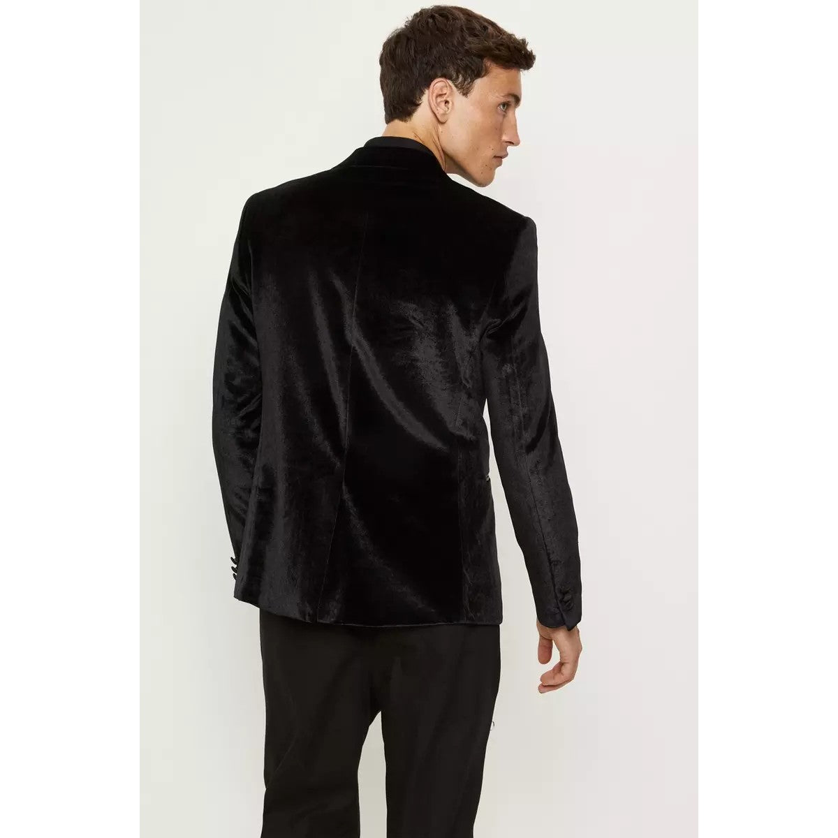 Black - Back - Burton Mens Velvet Slim Suit Jacket