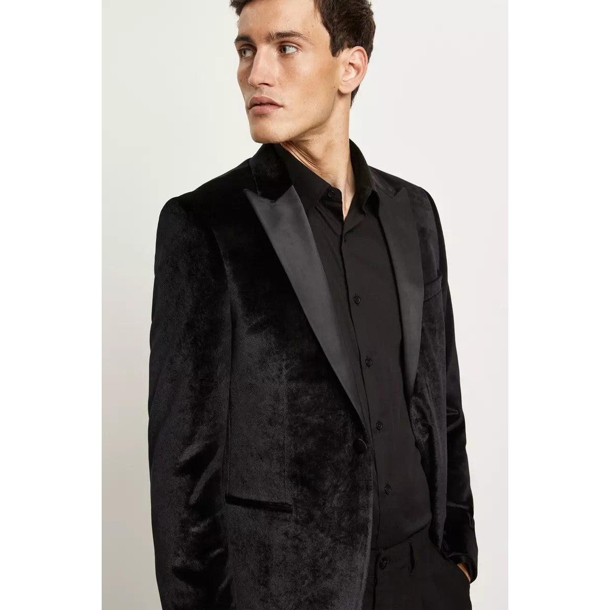 Black - Lifestyle - Burton Mens Velvet Slim Suit Jacket