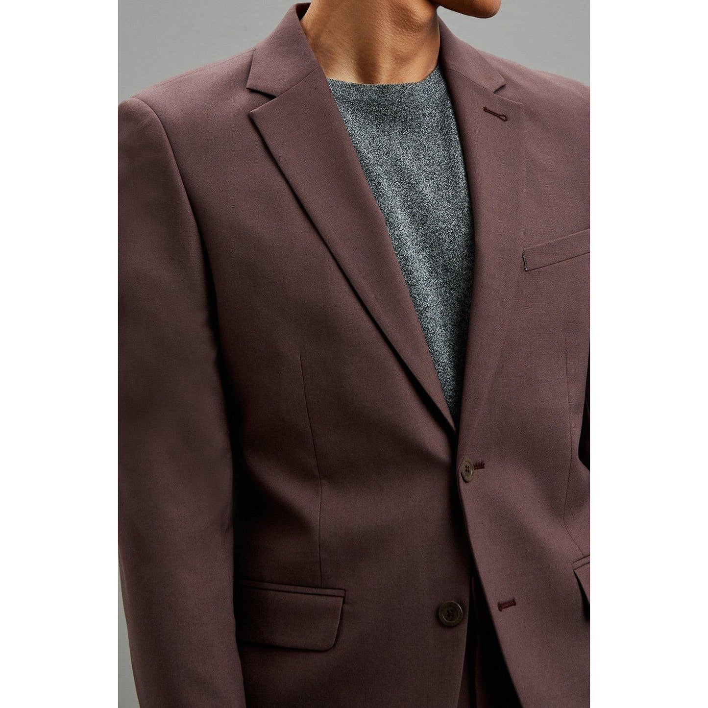Brown - Pack Shot - Burton Mens Slim Suit Jacket
