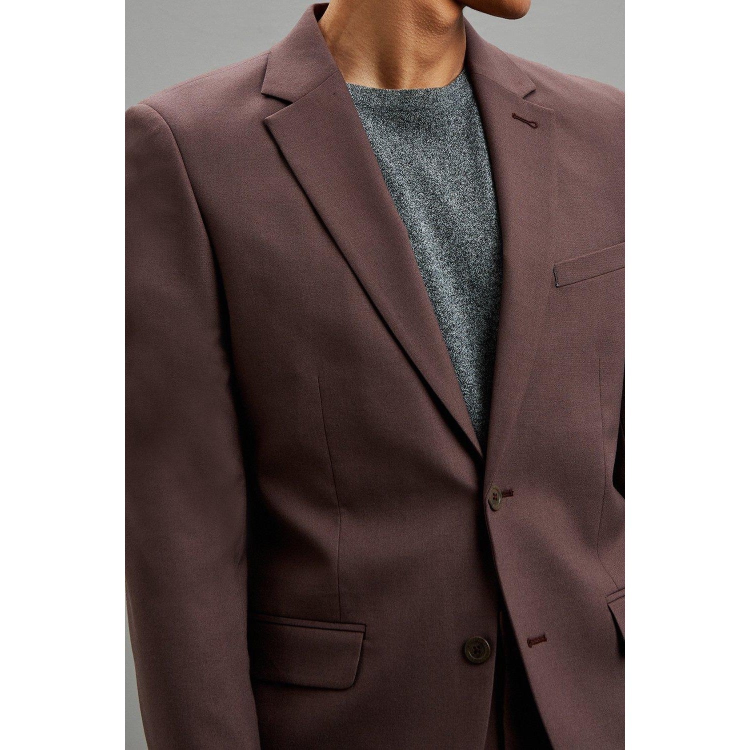 Brown - Pack Shot - Burton Mens Slim Suit Jacket