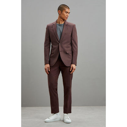 Brown - Close up - Burton Mens Slim Suit Jacket