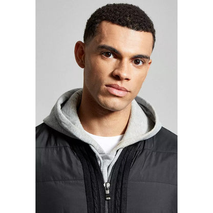Black - Side - Burton Mens Ribbed Collar Bomber Jacket