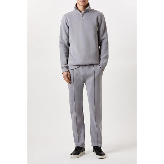 Grey - Front - Burton Mens Jersey Piped Jogging Bottoms