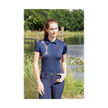 Navy - Back - Hy Womens-Ladies Exquisite Stirrup and Bit Collection Polo Shirt
