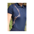 Navy - Side - Hy Womens-Ladies Exquisite Stirrup and Bit Collection Polo Shirt
