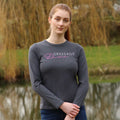 Grey - Side - Hy Womens-Ladies Dressage Diva T-Shirt