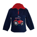 Navy-Red - Front - British Country Collection Childrens-Kids Tractor Fleece Jacket