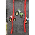 Charcoal Grey-Red - Pack Shot - Little Knight Boys Tractor Collection Hoodie