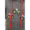 Charcoal Grey-Red - Pack Shot - Little Knight Boys Tractor Collection Hoodie