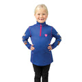 Cobalt Blue-Magenta - Front - Hy Childrens-Kids Thelwell Collection Horse Racing Thermal Top