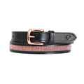 Black-Rose Gold - Side - Hy Unisex Adult Rosciano Leather Belt