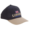 Navy-Beige-Blue - Back - London England GB Union Jack Embroidered Baseball Cap