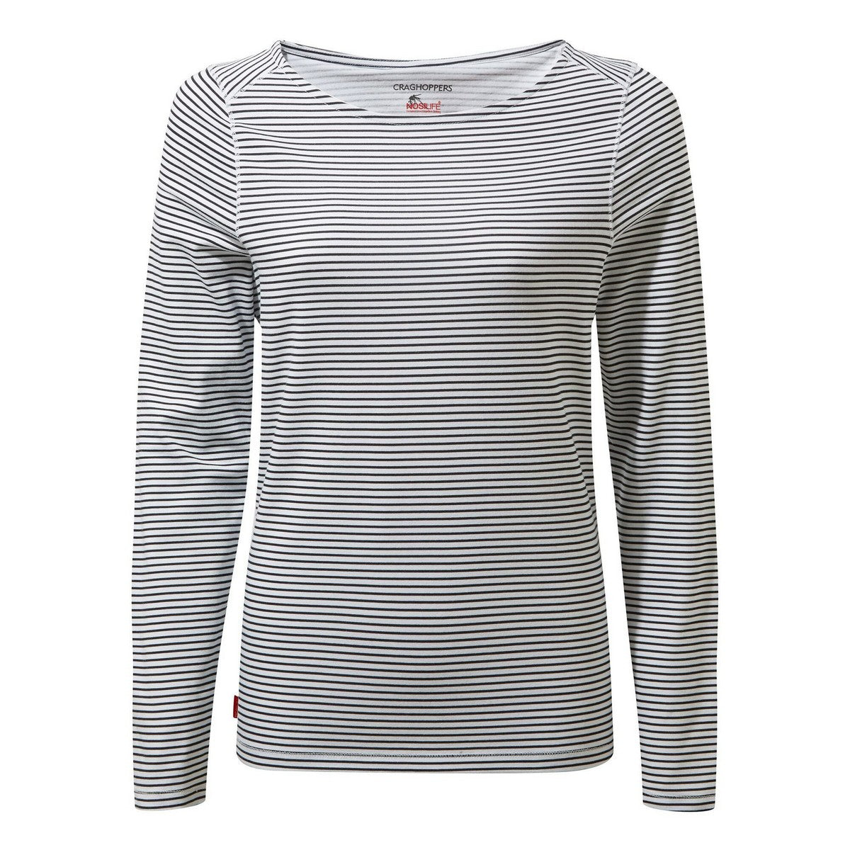 Blue Navy Stripe - Front - Craghoppers Womens-Ladies NosiLife Erin II Long Sleeved Top