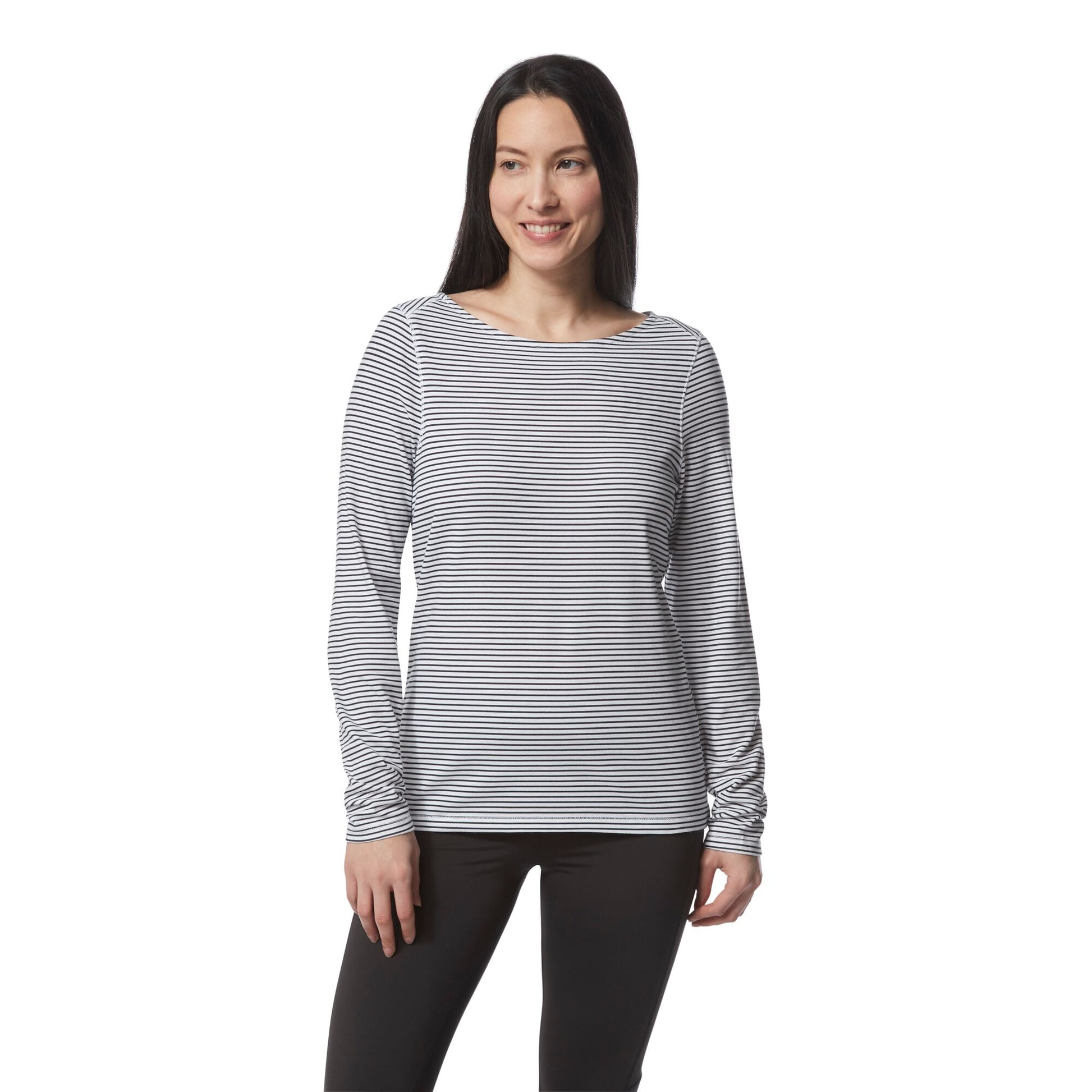 Blue Navy Stripe - Back - Craghoppers Womens-Ladies NosiLife Erin II Long Sleeved Top