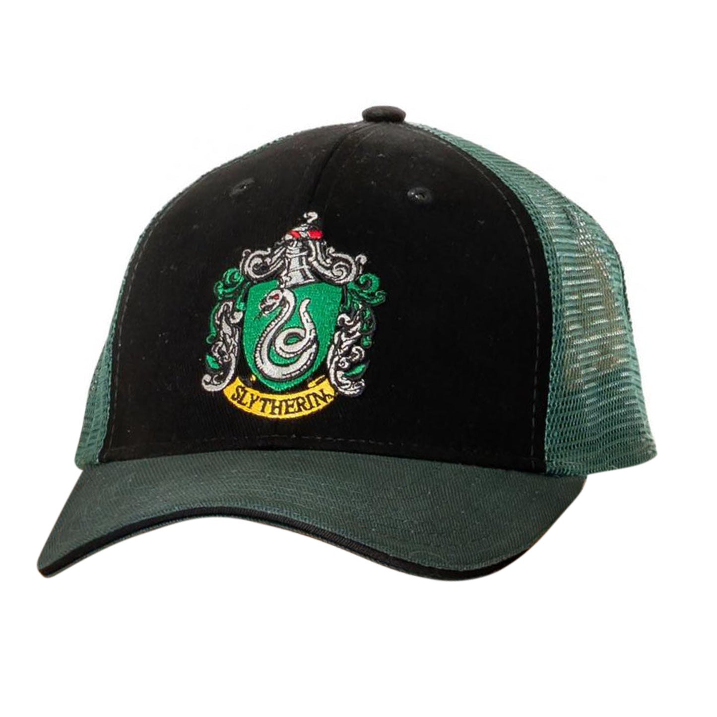 Black-Bottle Green - Front - Harry Potter Slytherin Trucker Cap