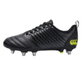 Black-Lime - Back - Canterbury Mens Stampede 3.0 Leather Rugby Boots