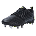Black-Lime - Front - Canterbury Mens Stampede 3.0 Leather Rugby Boots