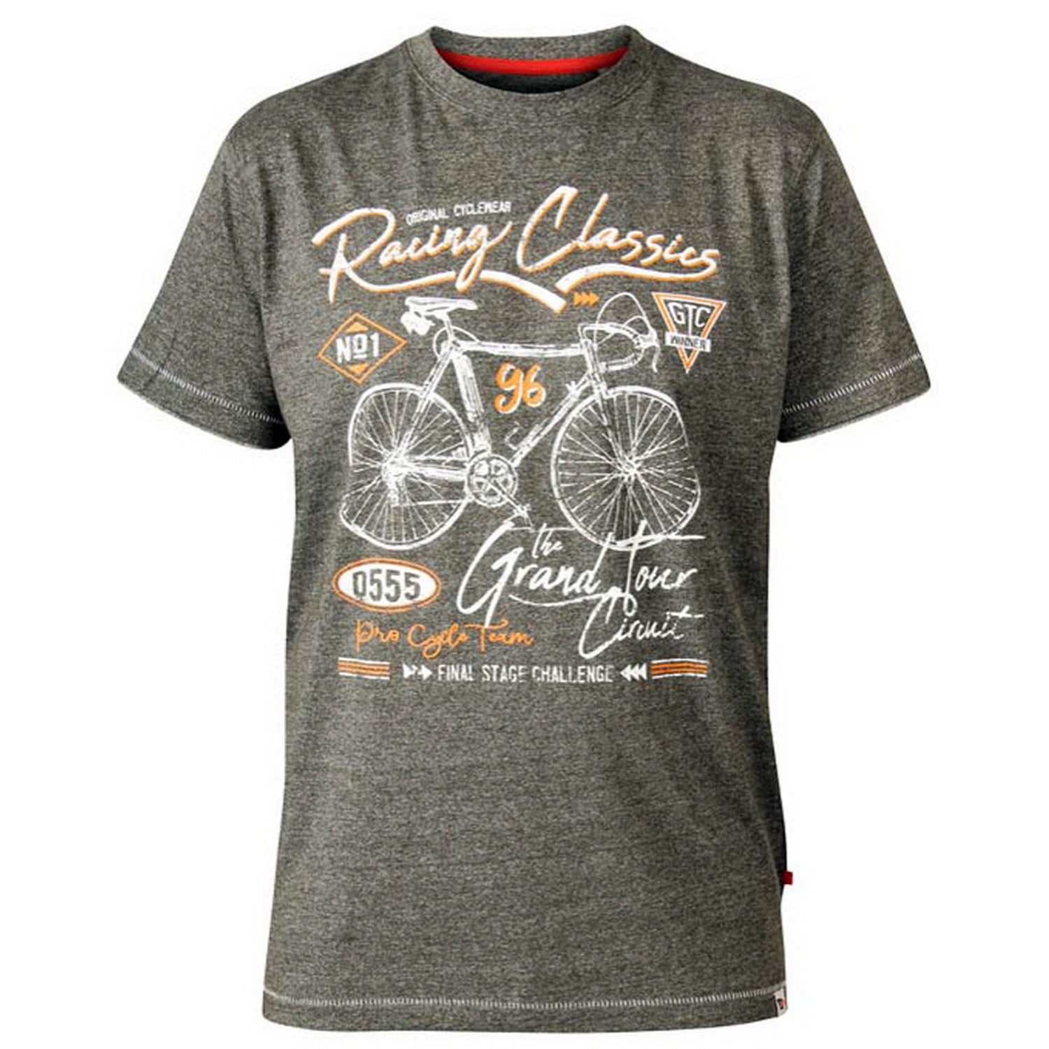Khaki - Front - Duke Mens Eastwood D555 Bicycle Print T-Shirt