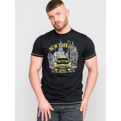 Black - Back - Duke Mens Wingmore D555 New York Taxi T-Shirt