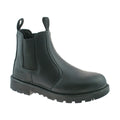 Black - Front - Grafters Mens Pull On Leather Twin Gusset Dealer Boots